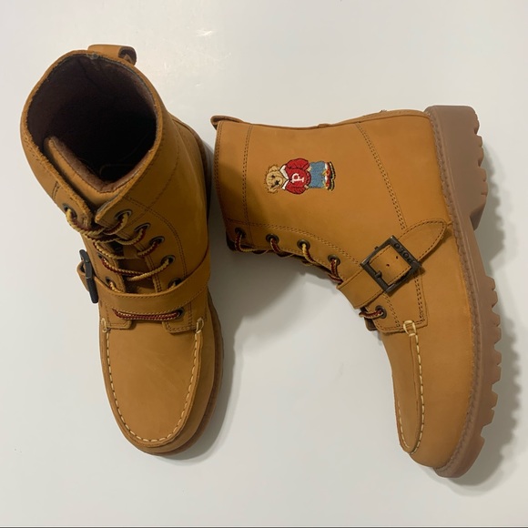 Ralph Lauren Polo Bear Ranger HI II Boots Cashew  Boys/Men’s Size 6 RF101221 - Picture 2 of 9